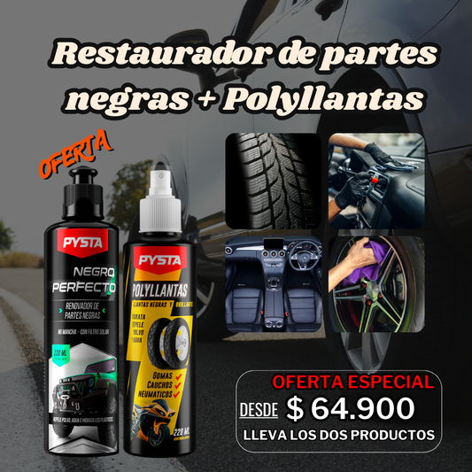 Combo: Restaurador de partes negras + Polyllantas