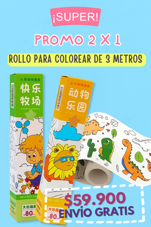 ¡OFERTA ESPECIAL 2x1! ROLLO PARA COLOREAR DE 3 METROS